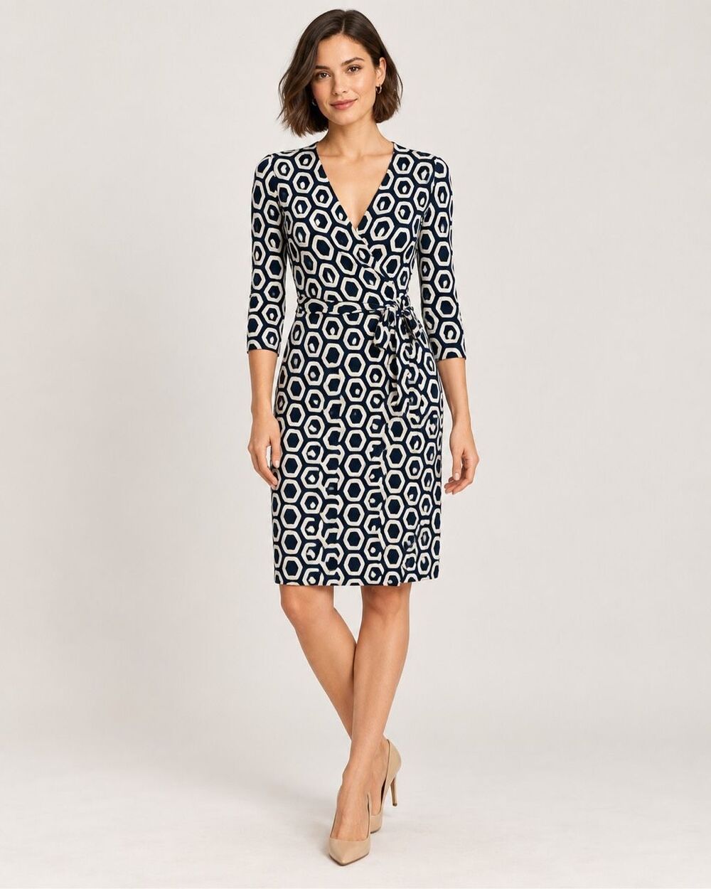 DVF Diane von Furstenberg New Julian Two Silk Wrap Dress Geometric Sz 2